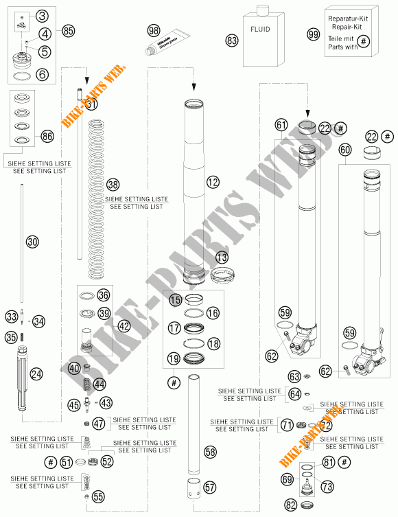 FORQUETA (PEÇAS) para KTM 250 EXC 2015