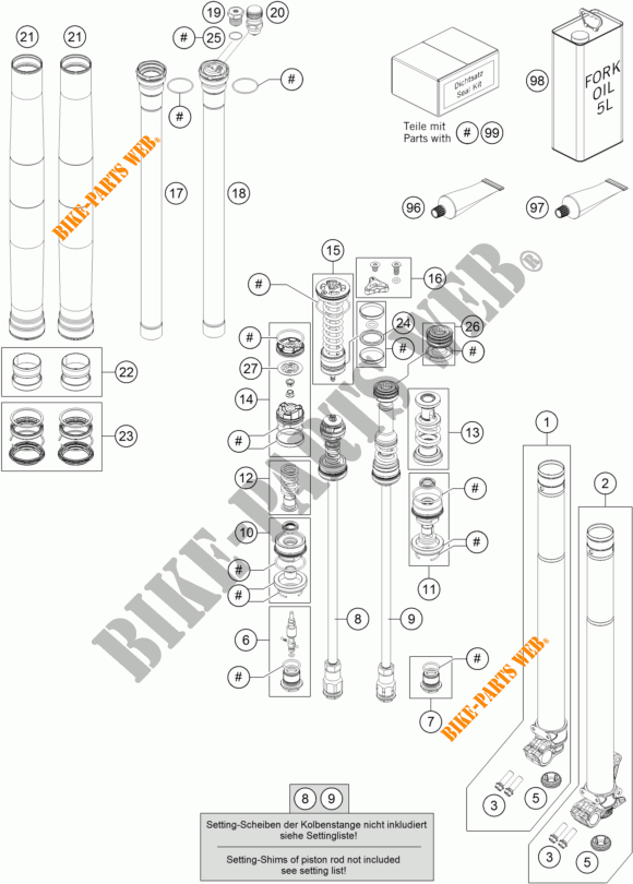FORQUETA (PEÇAS) para KTM 250 SX-F 2018