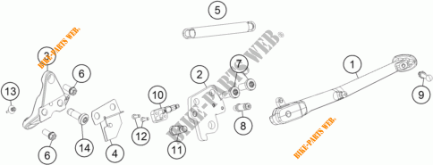 DESCANSO LATERAL / CENTRAL para KTM 1290 SUPER DUKE R SPECIAL EDITION ABS 2016