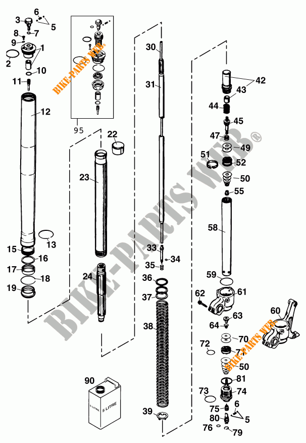 FORQUETA (PEÇAS) para KTM 125 SXS 2001