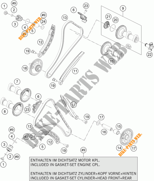 DISTRIBUIÇÃO para KTM 1290 SUPER DUKE R SPECIAL EDITION ABS 2016