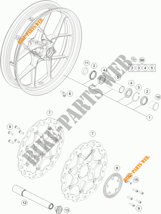 RODA DIANTEIRA para KTM 1290 SUPER DUKE R SPECIAL EDITION ABS 2016