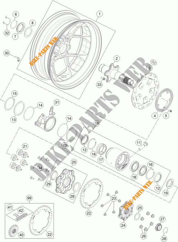 RODA TRASEIRA para KTM 1290 SUPER DUKE R SPECIAL EDITION ABS 2016