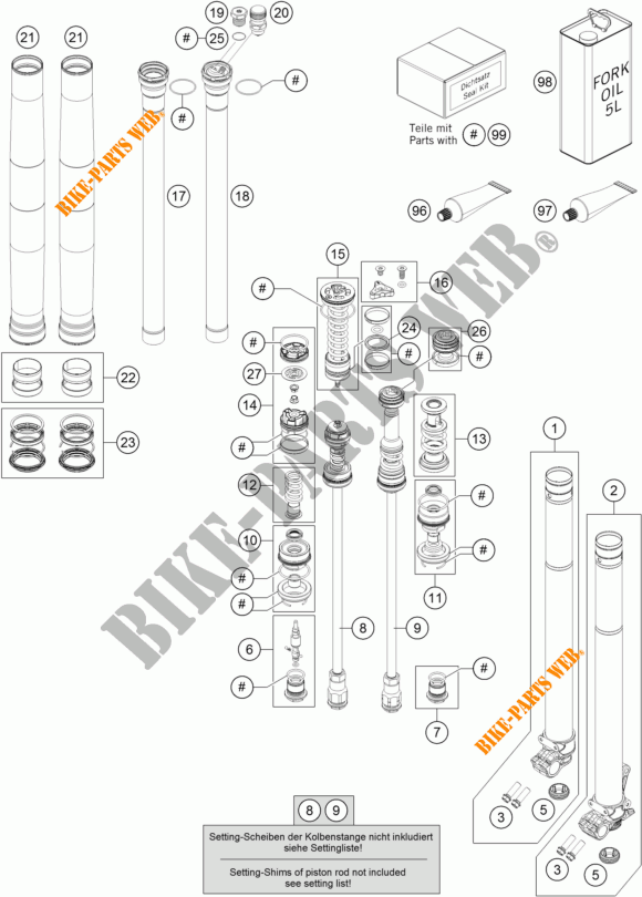 FORQUETA (PEÇAS) para KTM 125 SX 2018