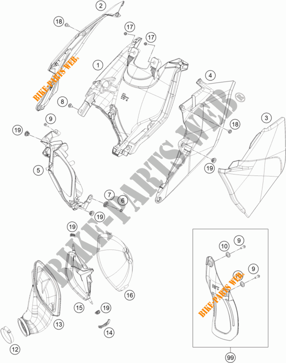 FILTRO AR para KTM 125 SX 2016