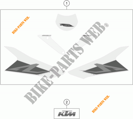 ADESIVOS para KTM 1290 SUPER DUKE R WHITE 2018