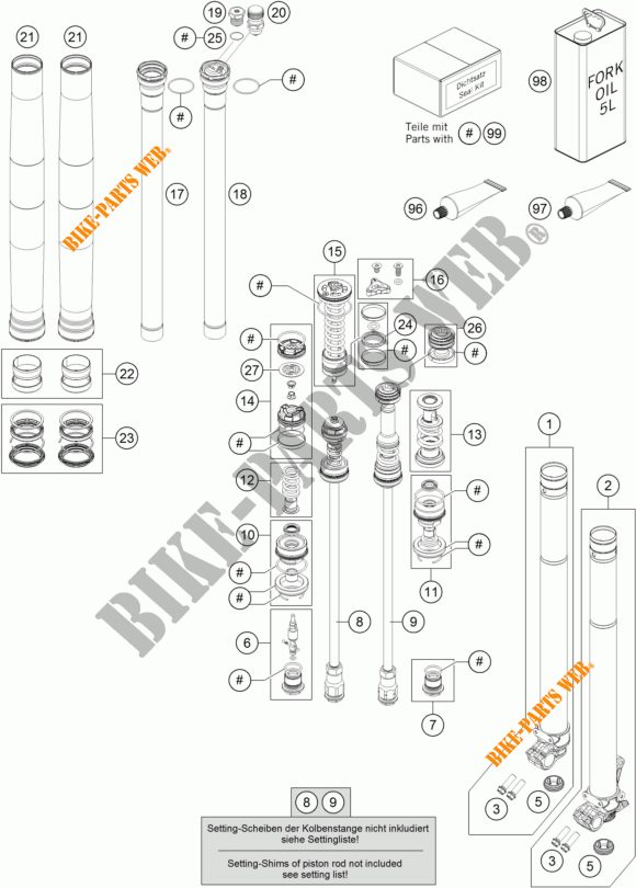 FORQUETA (PEÇAS) para KTM 450 SX-F 2018