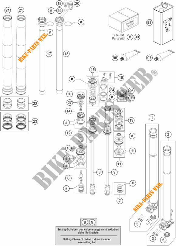 FORQUETA (PEÇAS) para KTM 450 SX-F 2018