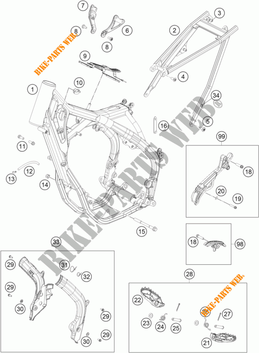 QUADRO para KTM 350 SX-F 2018