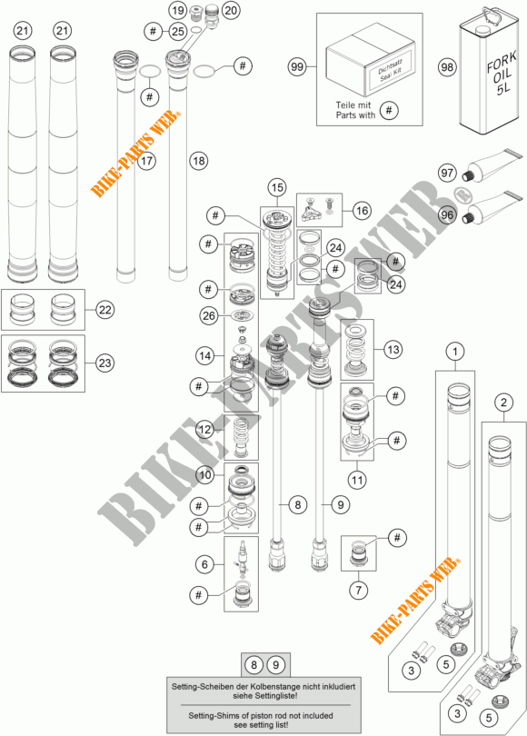FORQUETA (PEÇAS) para KTM 350 SX-F 2017
