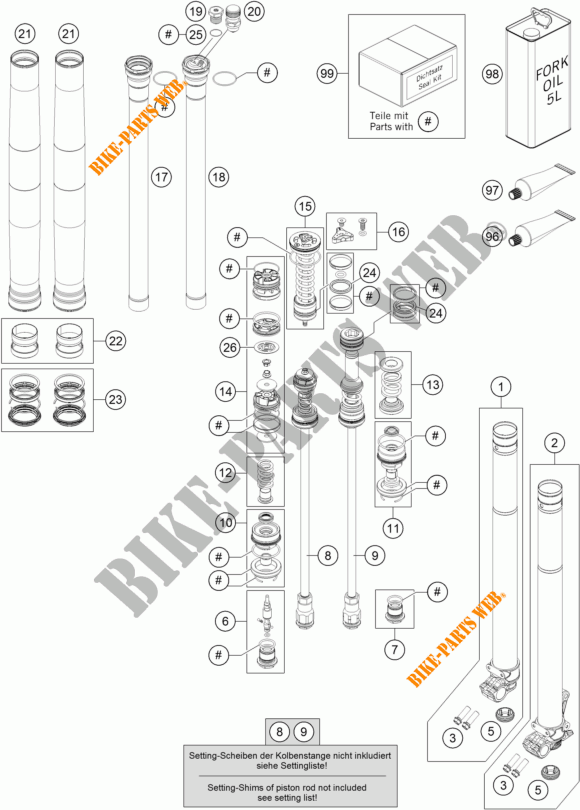 FORQUETA (PEÇAS) para KTM 350 SX-F 2016