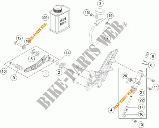 BOMBA DE TRAVÃO TRASEIRA para KTM 1290 SUPER DUKE R BLACK 2017