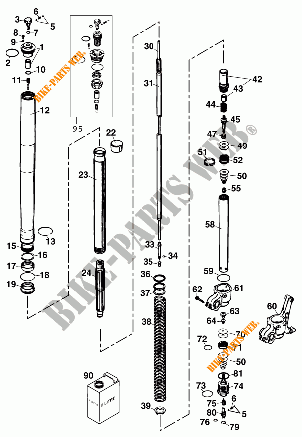 FORQUETA (PEÇAS) para KTM 250 SXS 2001