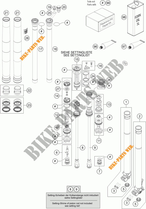 FORQUETA (PEÇAS) para KTM 250 SX 2019
