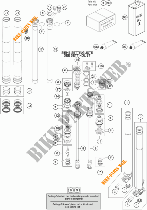 FORQUETA (PEÇAS) para KTM 250 SX 2019
