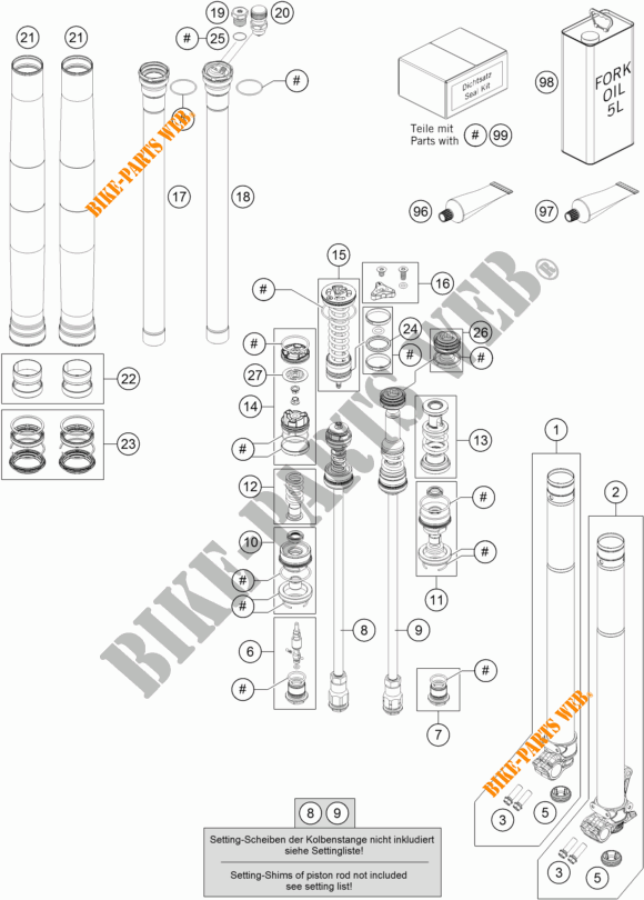 FORQUETA (PEÇAS) para KTM 250 SX 2018