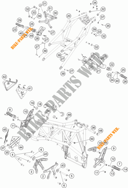 QUADRO para KTM 1290 SUPER DUKE R WHITE 2017