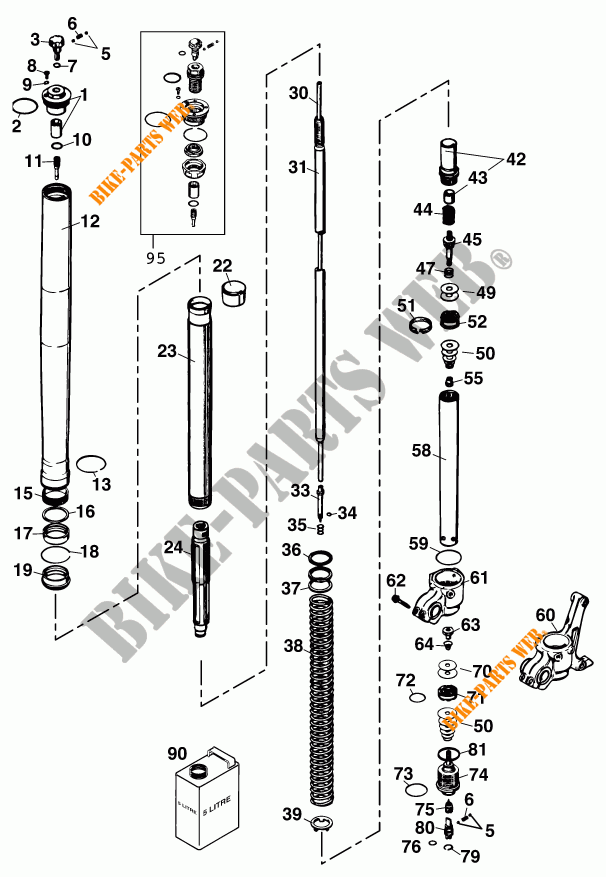 FORQUETA (PEÇAS) para KTM 250 SX 2001