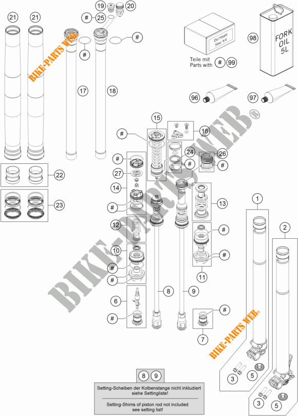 FORQUETA (PEÇAS) para KTM 150 SX 2018