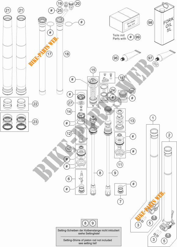 FORQUETA (PEÇAS) para KTM 150 SX 2018