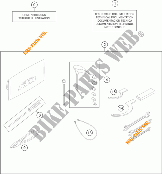 FERRAMENTAS / MANUAL / OPÇÕES para KTM 1290 SUPER DUKE R BLACK ABS 2016