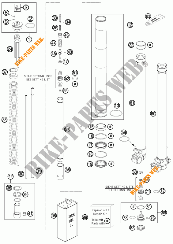 FORQUETA (PEÇAS) para KTM 85 SXS 19/16 2015
