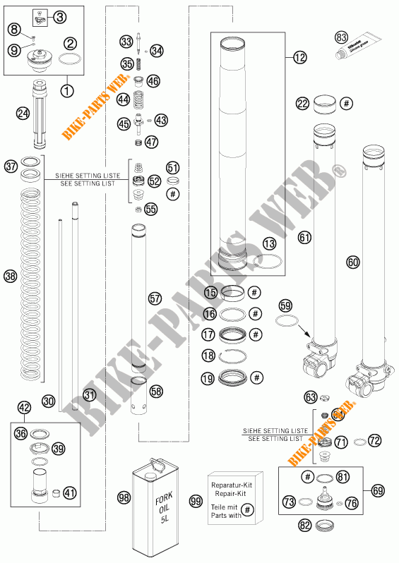 FORQUETA (PEÇAS) para KTM 85 SXS 17/14 2015