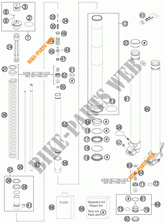 FORQUETA (PEÇAS) para KTM 85 SX 19/16 2011