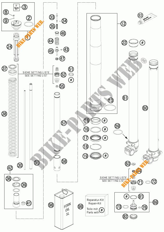 FORQUETA (PEÇAS) para KTM 85 SX 17/14 2015