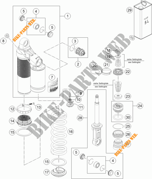 AMORTECEDOR (PEÇAS) para KTM 1290 SUPER DUKE R ORANGE ABS 2016