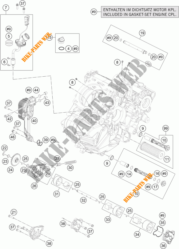 BOMBA DE ÓLEO para KTM 1290 SUPER DUKE R ORANGE ABS 2016