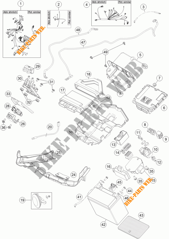 CABELAGEM para KTM 1290 SUPER DUKE R ORANGE ABS 2016