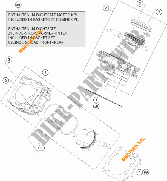 CILINDRO para KTM 1290 SUPER DUKE R ORANGE ABS 2016