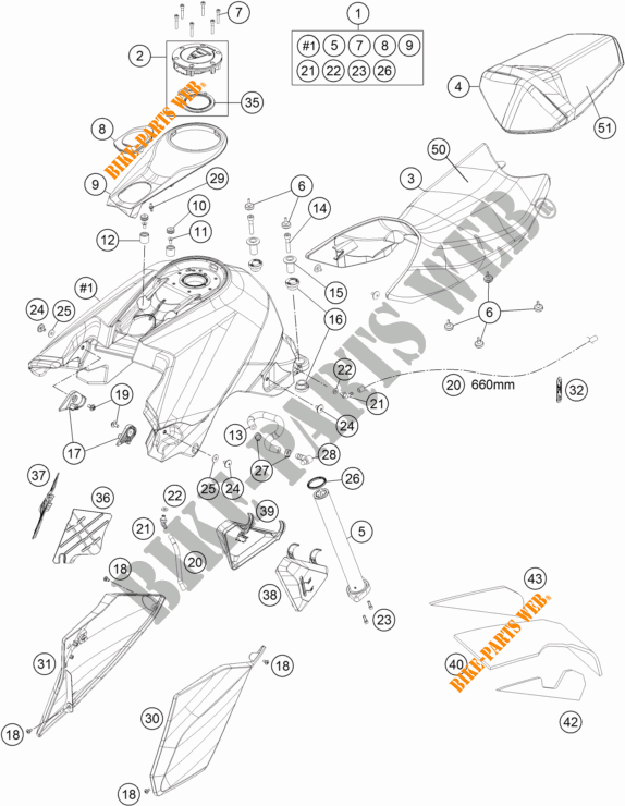 DEPÓSITO / BANCO para KTM 1290 SUPER DUKE R ORANGE ABS 2016