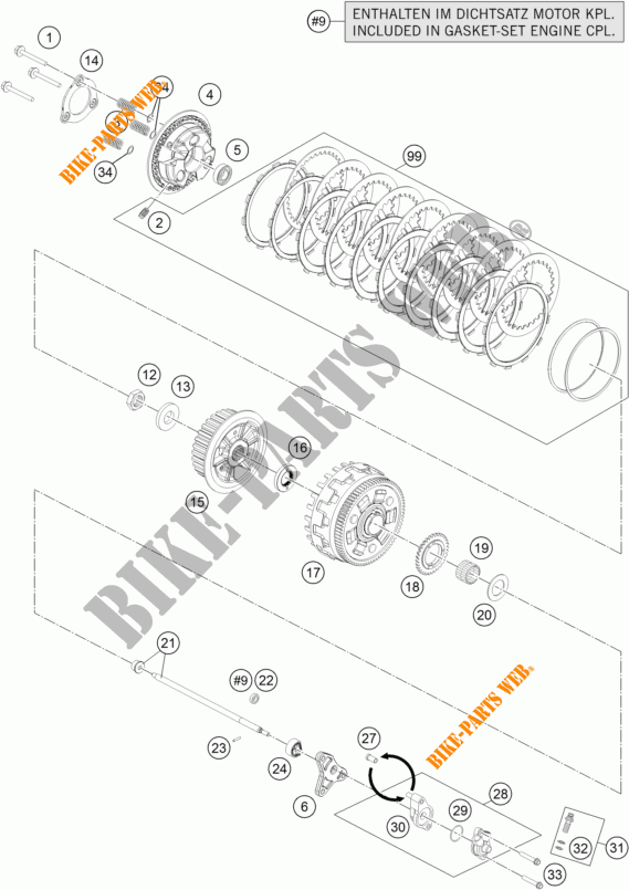 EMBRAIAGEM para KTM 1290 SUPER DUKE R ORANGE ABS 2016