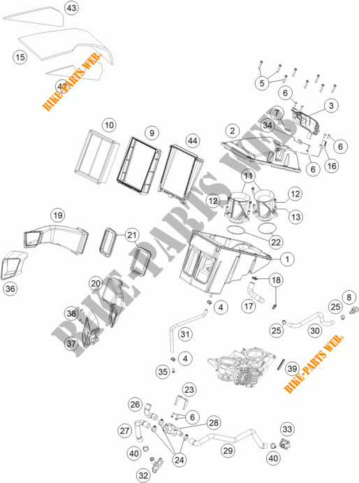 FILTRO AR para KTM 1290 SUPER DUKE R ORANGE ABS 2016