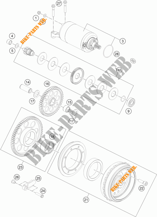 MOTOR DE ARRANQUE para KTM 1290 SUPER DUKE R ORANGE ABS 2016