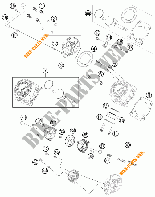 CILINDRO / CABEÇA DE MOTOR para KTM 65 SXS 2015