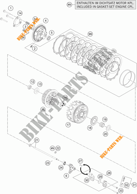 EMBRAIAGEM para KTM 1290 SUPER DUKE R ORANGE ABS 2015