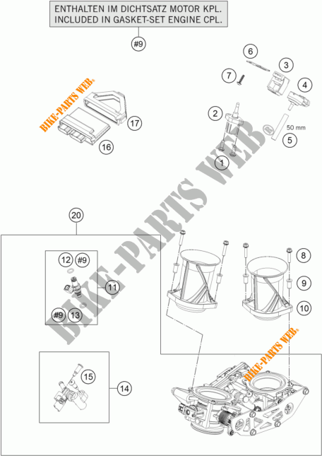 INJEÇÃO para KTM 1290 SUPER DUKE R ORANGE ABS 2015