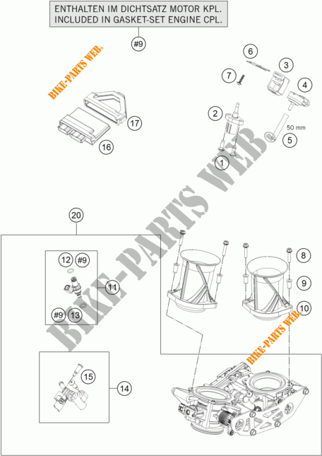 INJEÇÃO para KTM 1290 SUPER DUKE R ORANGE ABS 2015