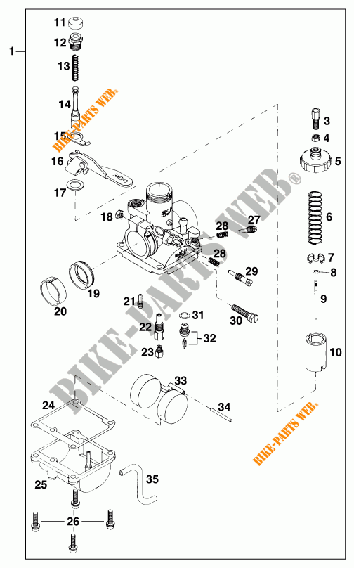 CARBURADOR para KTM 50 SX JUNIOR 2000