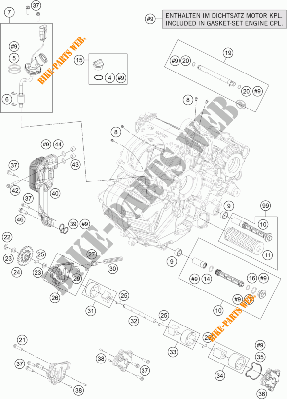 BOMBA DE ÓLEO para KTM 1290 SUPER DUKE R ORANGE ABS 2014