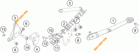 DESCANSO LATERAL / CENTRAL para KTM 1290 SUPER DUKE R ORANGE ABS 2014
