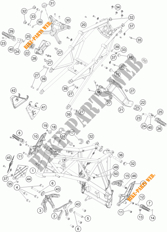QUADRO para KTM 1290 SUPER DUKE R ORANGE ABS 2014