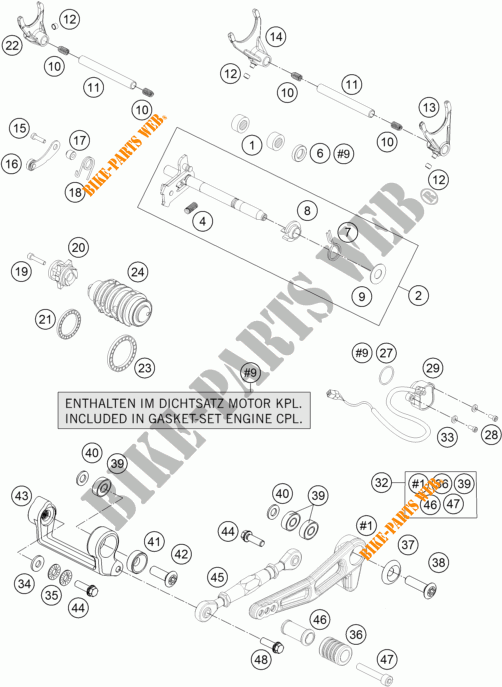 SELECTOR VELOCIDADES para KTM 1290 SUPER DUKE R ORANGE ABS 2014