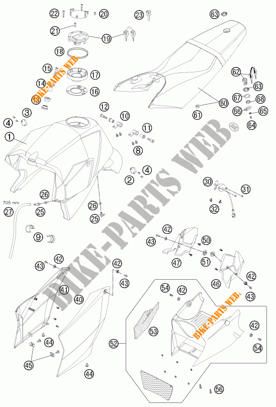 DEPÓSITO / BANCO para KTM 990 SUPER DUKE R 2013