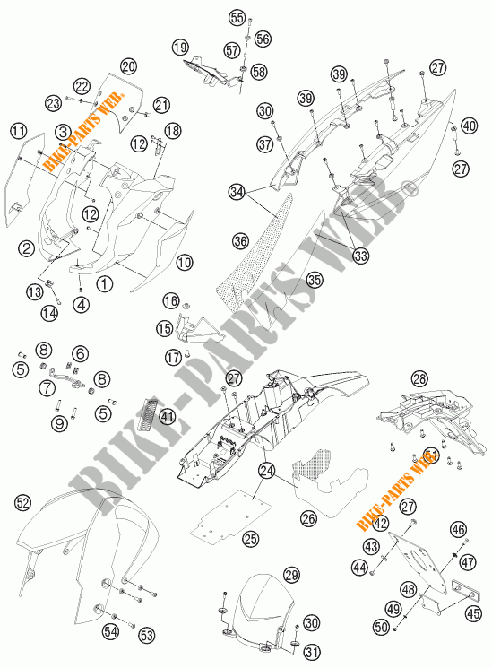 PLÁSTICOS para KTM 990 SUPER DUKE R 2013