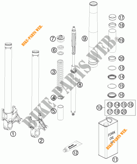 FORQUETA (PEÇAS) para KTM 990 SUPER DUKE R 2012