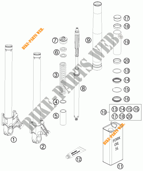 FORQUETA (PEÇAS) para KTM 990 SUPER DUKE R 2012
